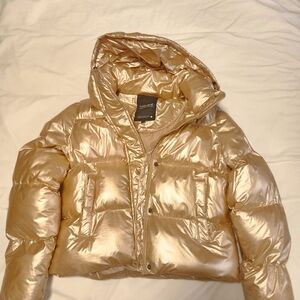 Noize Metallic Gold Puffer Jacket